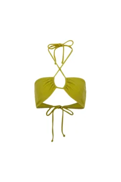 Fashion Karo Kauer Bikini Top Glitter Olive