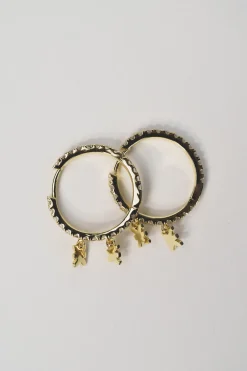 Hot Karo Kauer Creole Sparkle Mini Logos Gold