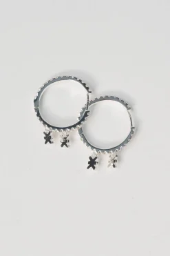 New Karo Kauer Creole Sparkle Mini Logos Silver
