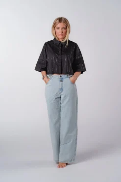 Online Karo Kauer Cropped Blouse Glitter