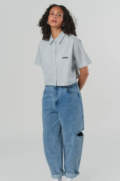 Sale Karo Kauer Cropped Blouse Striped