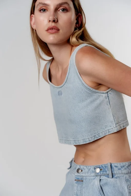 Best Karo Kauer Denim Cropped Top