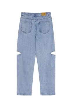 Fashion Karo Kauer Denim Pants Blue Cut Out