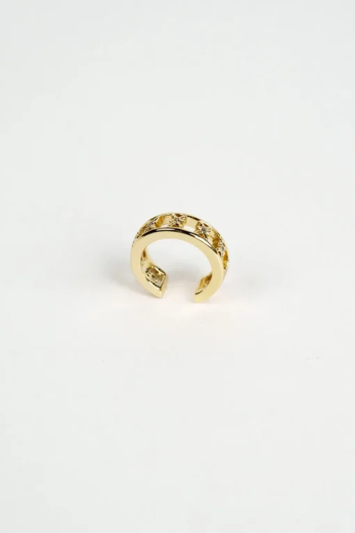 Fashion Karo Kauer Earcuff Logo Gold