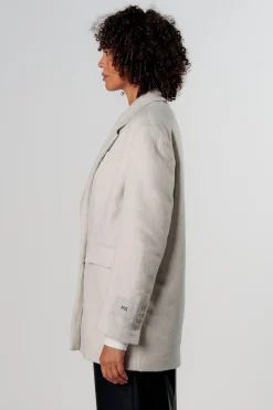 Outlet Karo Kauer Fake Fur Blazer Light Grey