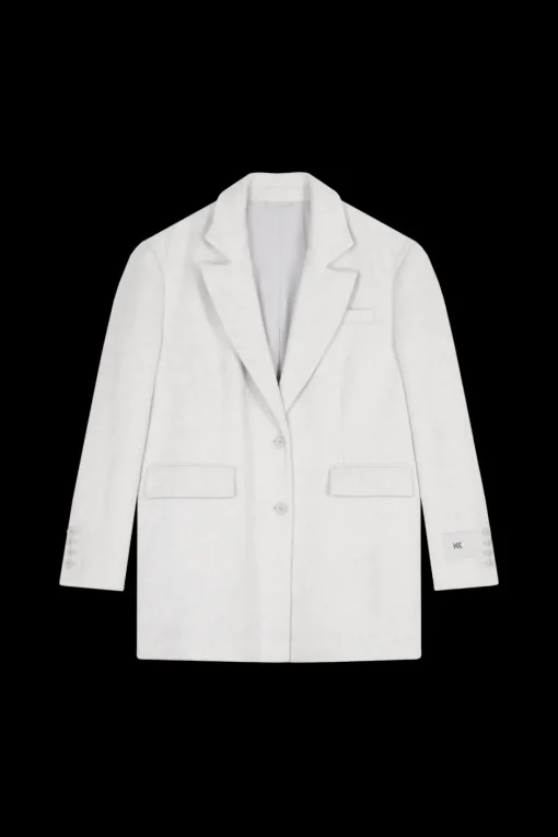 Outlet Karo Kauer Fake Fur Blazer Light Grey