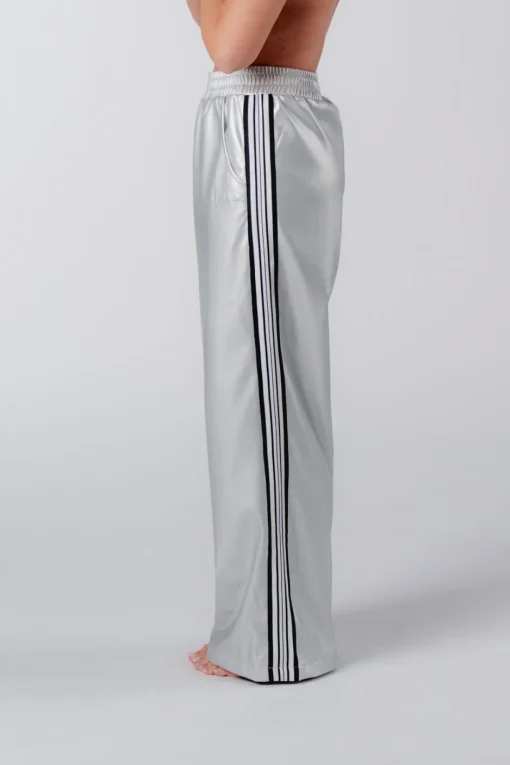 New Karo Kauer Faux Leather Pants Silver