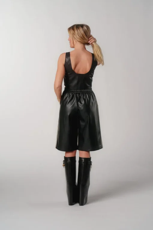 Outlet Karo Kauer Faux Leather Top