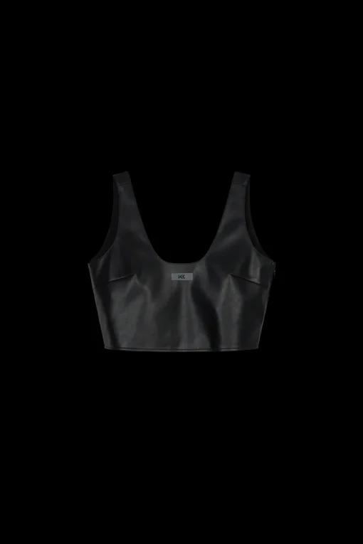 Outlet Karo Kauer Faux Leather Top
