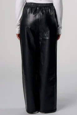 Hot Karo Kauer Faux Leather Trackpants Black