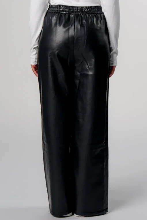 Hot Karo Kauer Faux Leather Trackpants Black