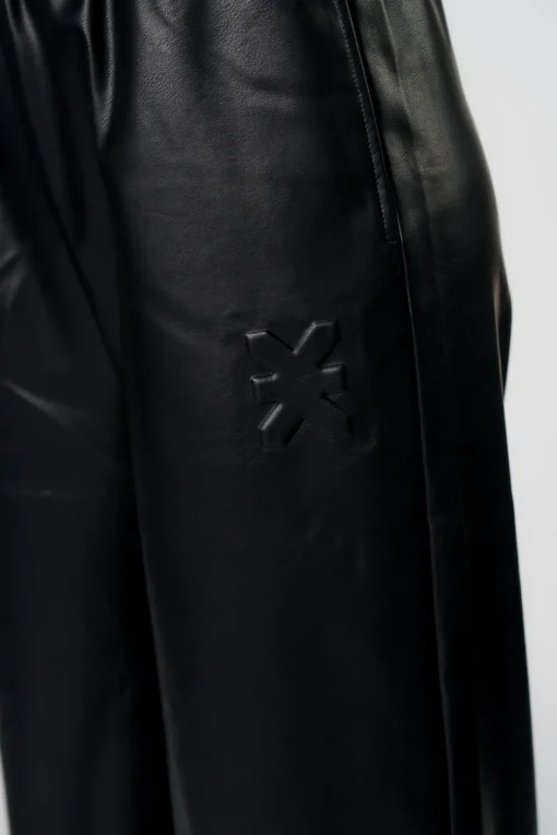Hot Karo Kauer Faux Leather Trackpants Black