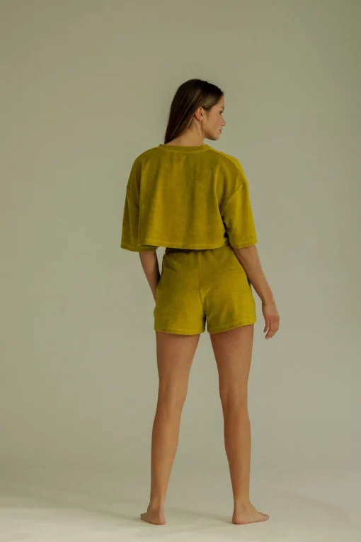 Clearance Karo Kauer Frottee T-Shirt Olive