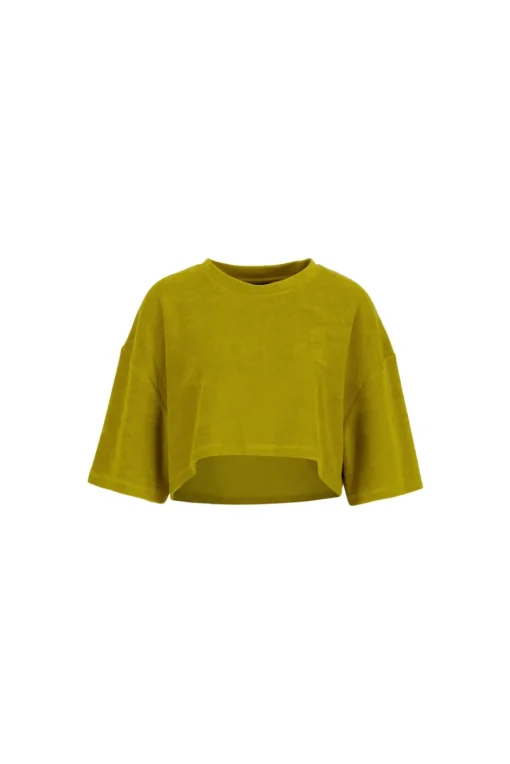 Clearance Karo Kauer Frottee T-Shirt Olive