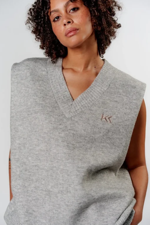 Outlet Karo Kauer Knit Pullunder Light Grey