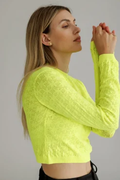 Sale Karo Kauer Knit Shirt Cropped Neon Lime