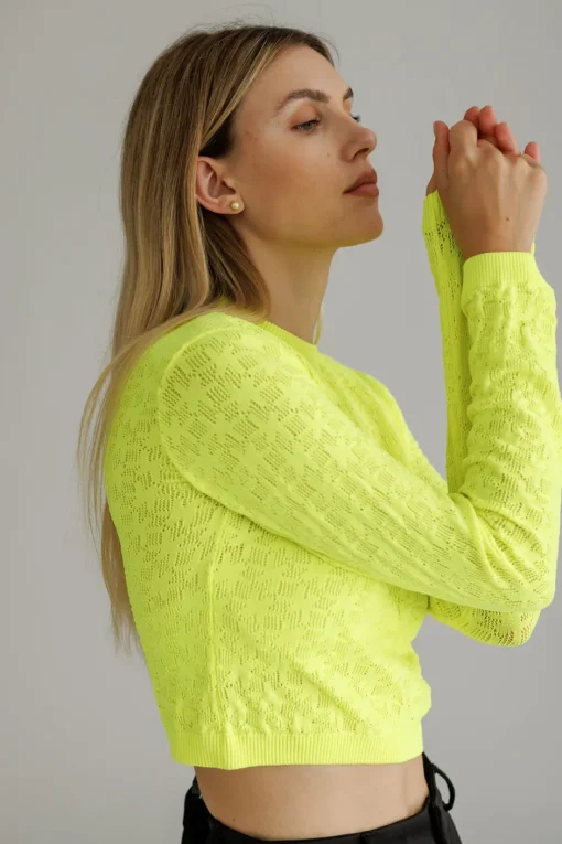 Sale Karo Kauer Knit Shirt Cropped Neon Lime