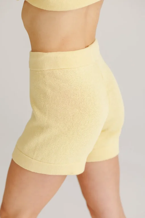 Sale Karo Kauer Knit Shorts Light Yellow