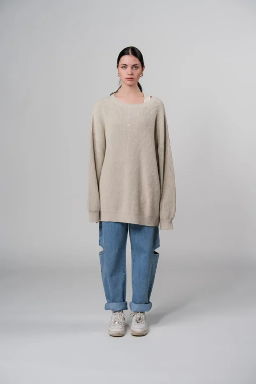 Online Karo Kauer Knit Sweater Sand