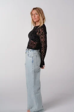 Fashion Karo Kauer Mesh Longsleeve Animal Print