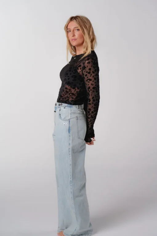 Fashion Karo Kauer Mesh Longsleeve Animal Print