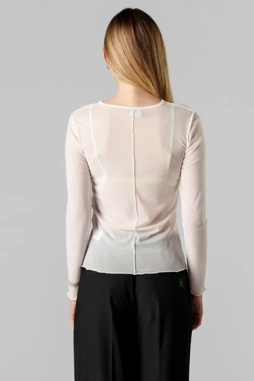 Outlet Karo Kauer Mesh Longsleeve Creme