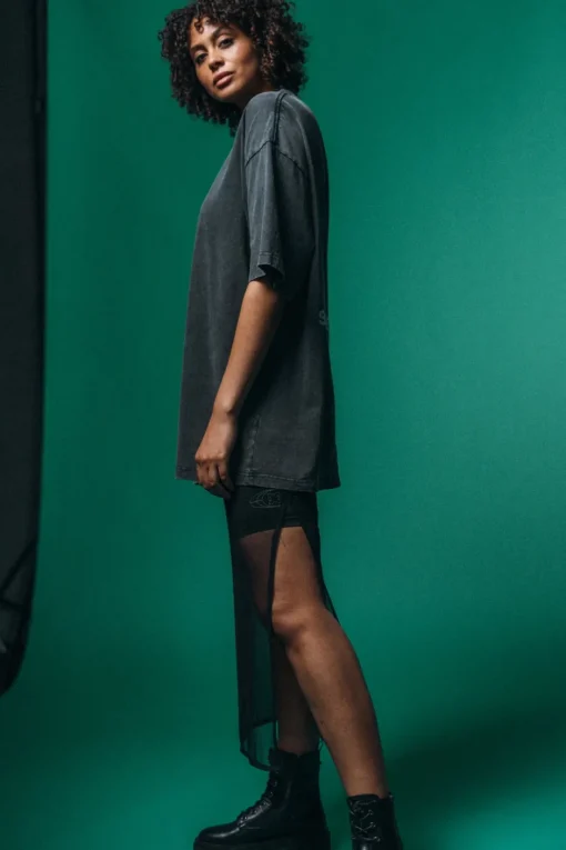 Online Karo Kauer Mesh Skirt Black