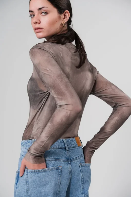 Outlet Karo Kauer Printed Mesh Longsleeve
