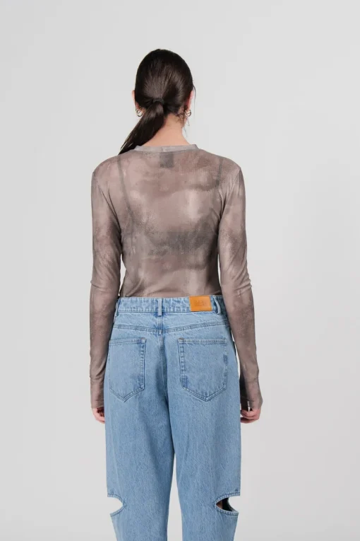 Outlet Karo Kauer Printed Mesh Longsleeve