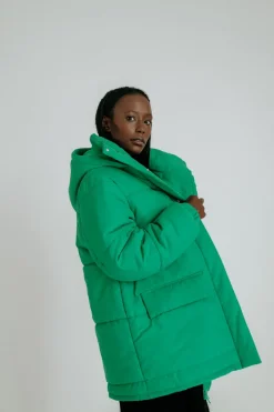 Outlet Karo Kauer Puffer Jacket Green
