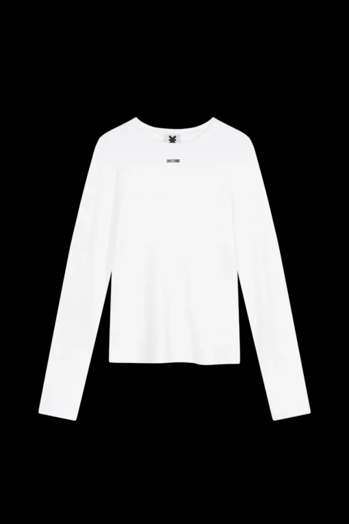 Fashion Karo Kauer Rib Longsleeve White