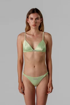Clearance Karo Kauer Satin Bra Matcha