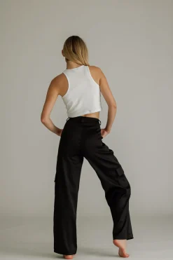 Fashion Karo Kauer Satin Pants Black