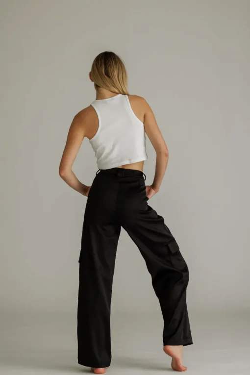 Fashion Karo Kauer Satin Pants Black