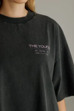 Fashion Karo Kauer Tour T-Shirt Faded Black
