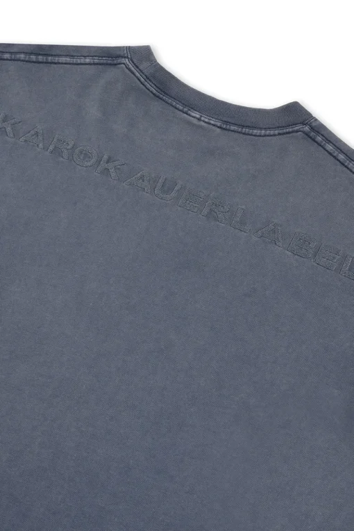 Fashion Karo Kauer T-Shirt Cropped Navy Blue