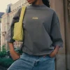 Discount Karo Kauer T-Shirt Cropped Washed Grey