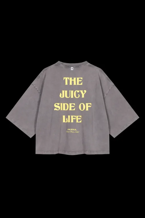 Discount Karo Kauer T-Shirt Cropped Washed Grey