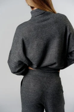 Discount Karo Kauer Turtleneck Knit Pullover Dark Grey