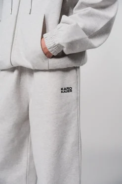 Online Karo Kauer Wide Leg Jogger Pants Light Grey