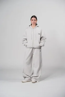 Online Karo Kauer Wide Leg Jogger Pants Light Grey