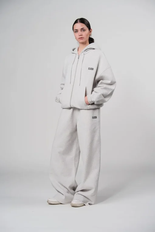 Online Karo Kauer Wide Leg Jogger Pants Light Grey