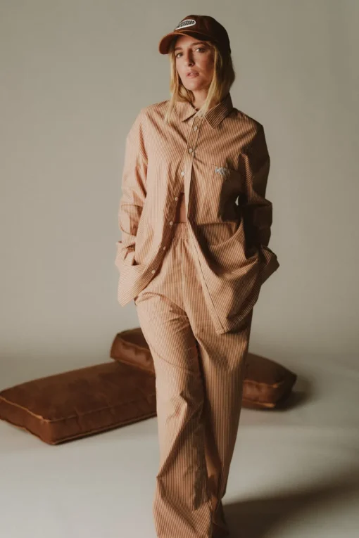 Clearance Karo Kauer Woven Blouse Camel