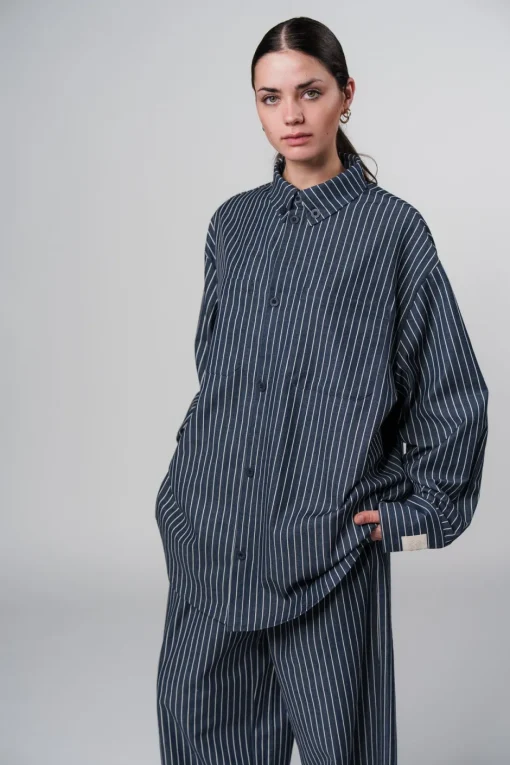 Sale Karo Kauer Woven Blouse Striped Navy
