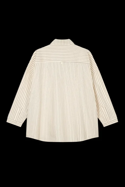 Outlet Karo Kauer Woven Blouse Striped white