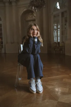 Clearance Karo Kauer Woven Pants Striped Navy
