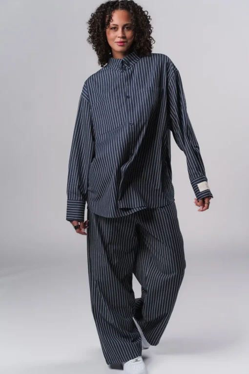 Clearance Karo Kauer Woven Pants Striped Navy