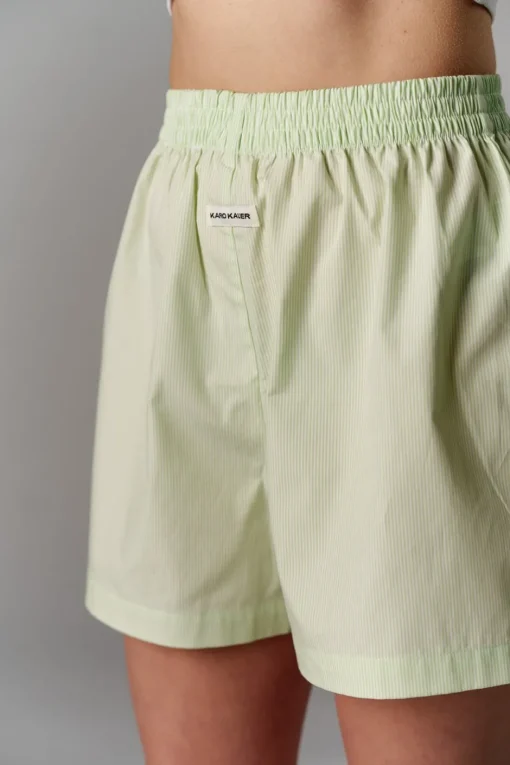 Clearance Karo Kauer Woven Shorts Striped Matcha