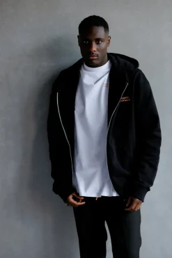 Hot Karo Kauer Zipped Hoodie Black 040