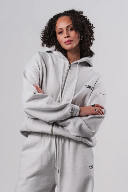 Online Karo Kauer Zipped Hoodie Light Grey